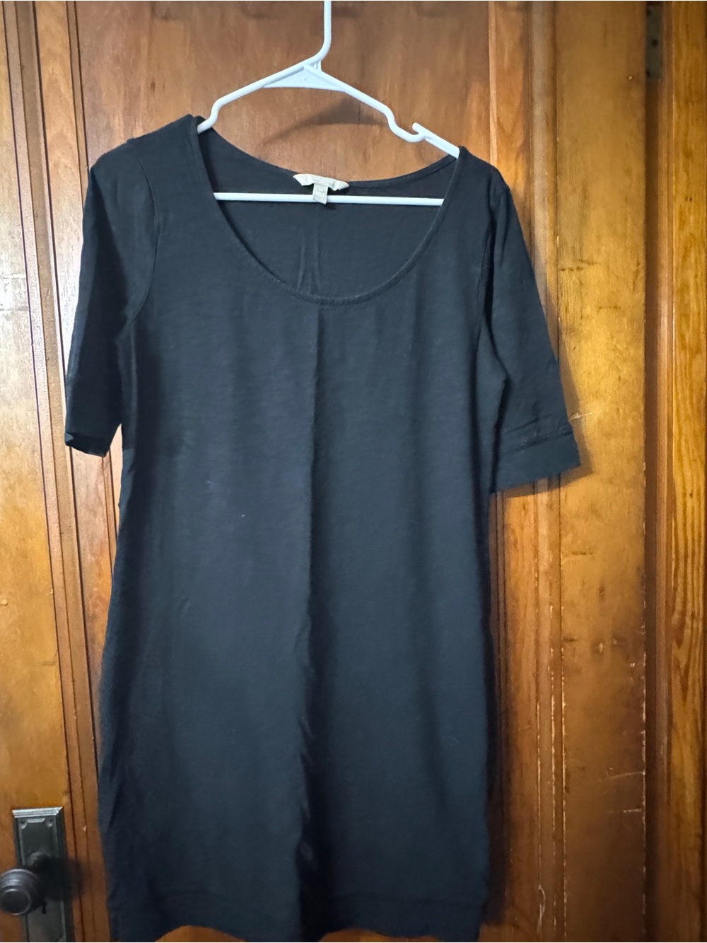 Banana Republic Black Scoop Neck Short-Sleeve T-shirt dress, size M